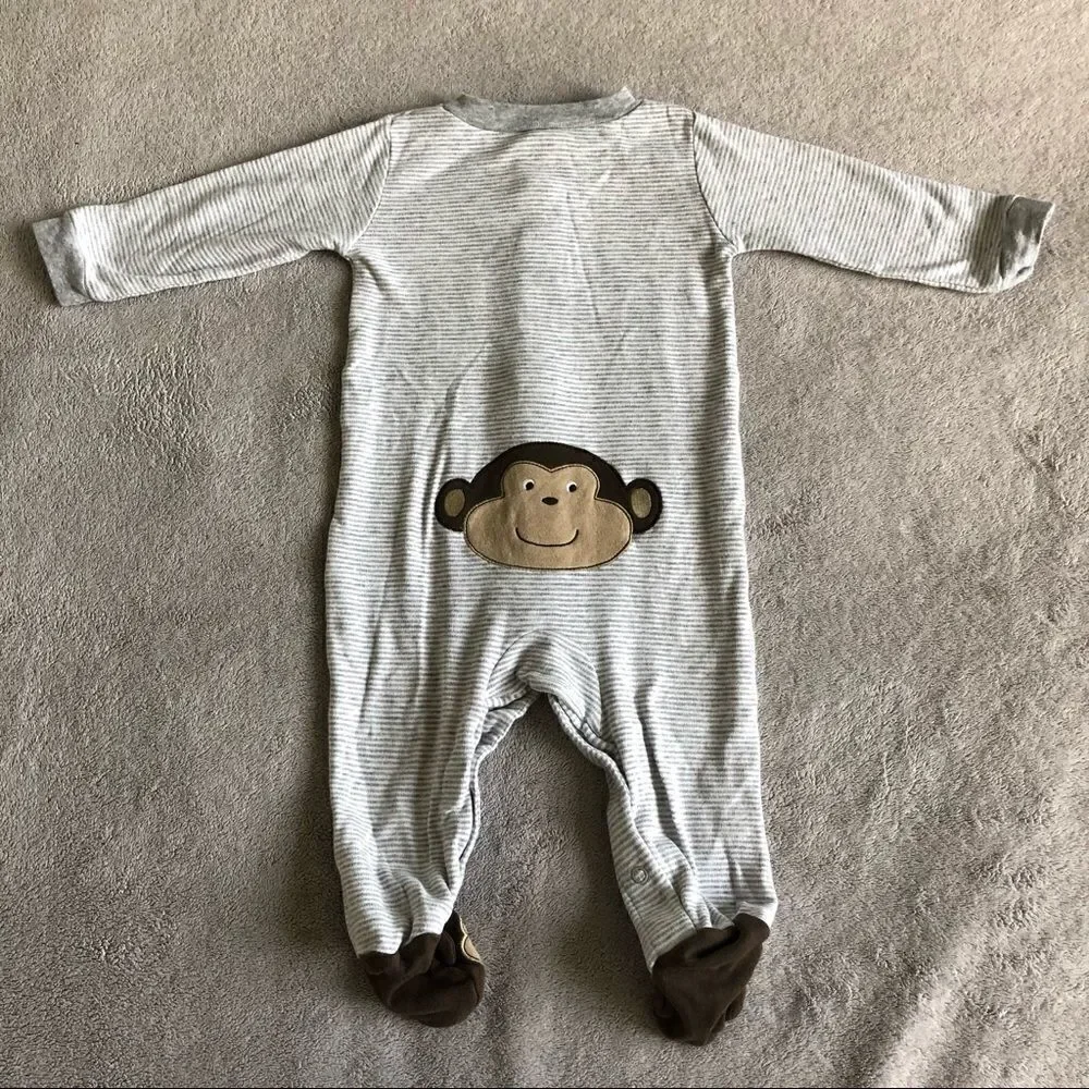 Carter’s Monkey Stripe Footed Onesie